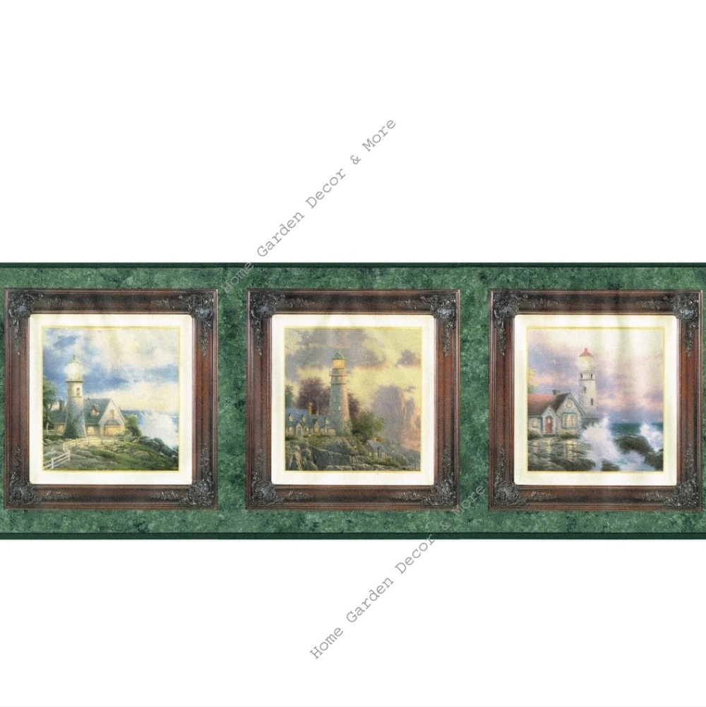 Vtg 90’s THOMAS KINKADE 2 PK 5YD Rolls PAINTER OF LIGHT Wallpaper Border Tk3181b